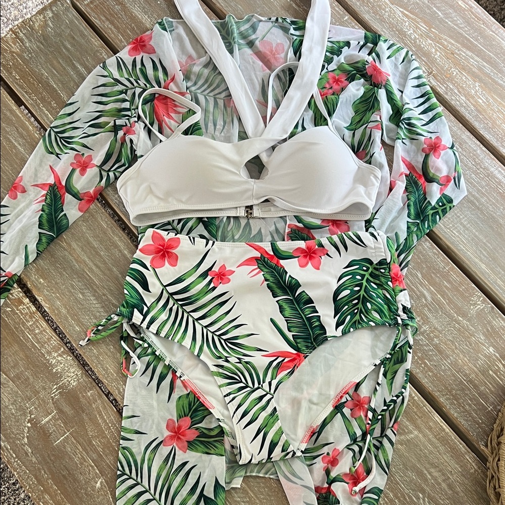 Tropical Floral Swim Set
